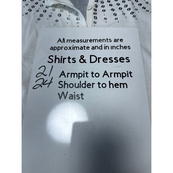 Quacker Factory Faux Twin Set Button-Up Cardigan With Rhinestones Size XL - Picture 9 of 9